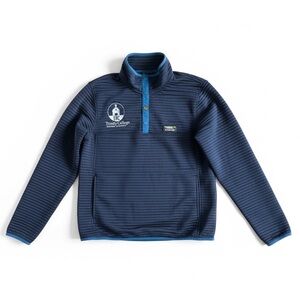 LL Bean Quilted Snap Pullover Trinity College Pullover Navy Blue Men Medium